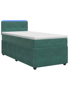 Letto box spring con materasso Verde Scuro 100 x 200 cm Velluto