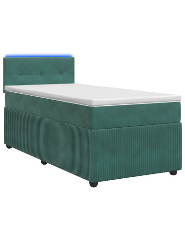 Letto box spring con materasso Verde Scuro 100 x 200 cm Velluto