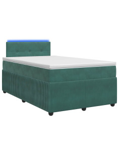 Letto box spring con materasso Verde Scuro 120 x 200 cm Velluto