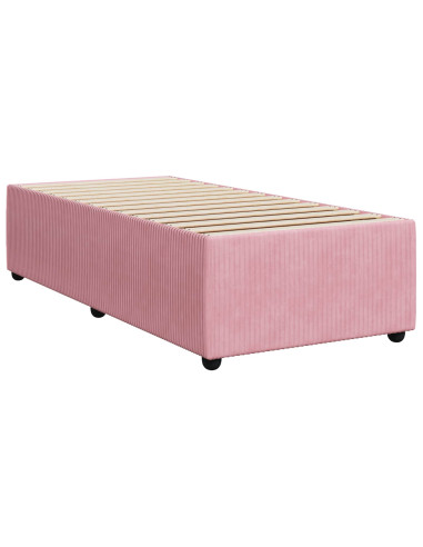 Letto box spring con materasso Rosa 80 x 200 cm Velluto