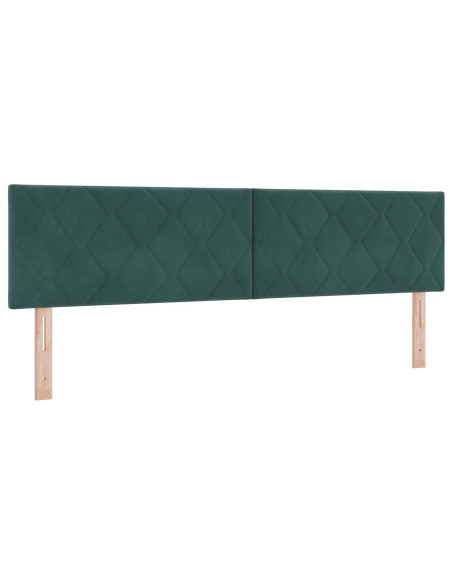 Letto ottomano con materasso 2 pz Verde Scuro Velluto