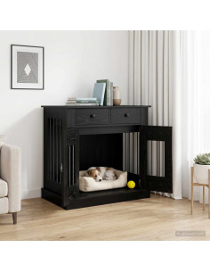 Mobile da cassa per cani Rovere Nero 80 x 47,5 x 80 cm