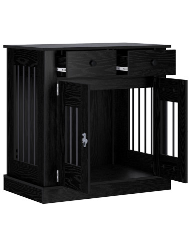Mobile da cassa per cani Rovere Nero 80 x 47,5 x 80 cm