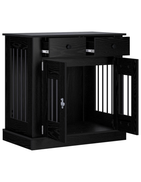 Mobile da cassa per cani Rovere Nero 80 x 47,5 x 80 cm