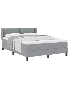 Letto a molle con testiera Grigio chiaro 200 x 140 cm Tessuto 2