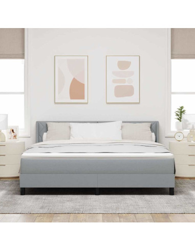 Letto a molle con testiera Grigio chiaro 200 x 180 cm Tessuto