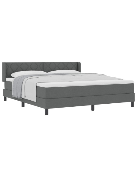 Letto a molle con cuscino Grigio scuro 200 x 180 cm Tessuto