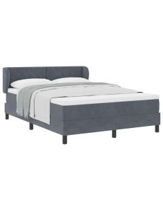 Letto a molle con testiera Grigio scuro 140 x 200 cm Velluto 2