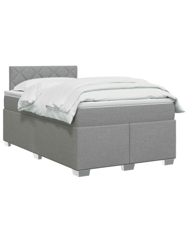 Letto box spring con materasso Grigio Chiaro 120 x 200 cm