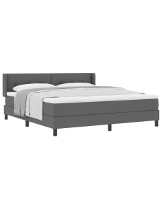 Letto a molle con testiera Grigio scuro 200 x 180 cm Tessuto 2
