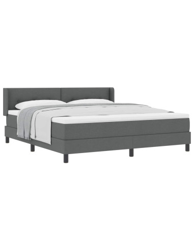 Letto a molle con testiera Grigio scuro 200 x 180 cm Tessuto