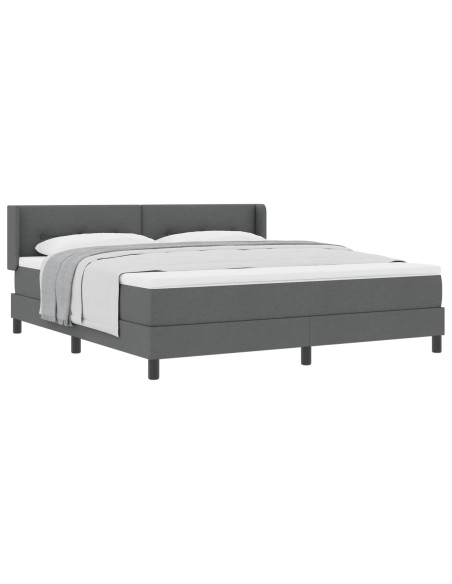 Letto a molle con testiera Grigio scuro 200 x 180 cm Tessuto