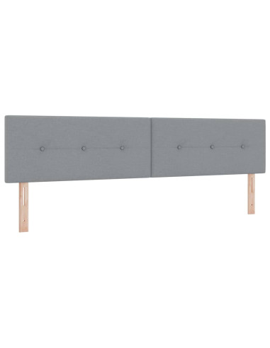 Letto a molle con testiera Grigio chiaro 200 x 200 cm Tessuto