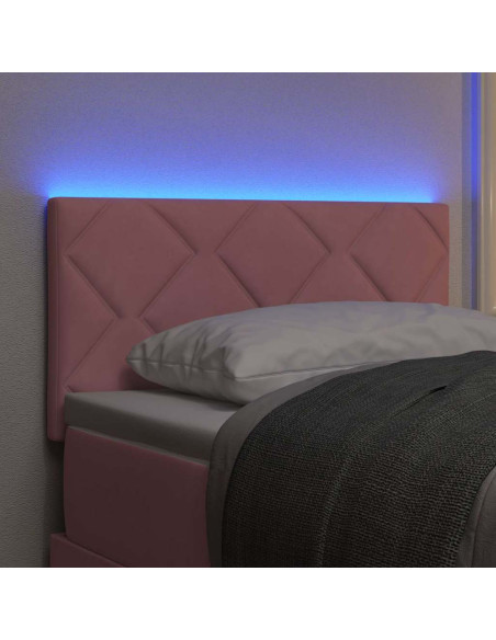 Testiera LED Rosa 80 cm Velluto