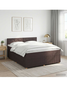 Letto box spring con materasso Marrone Scuro 180 x 200 cm