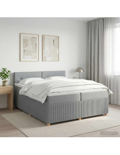 Letto box spring con materasso Grigio Chiaro 200 x 200 cm