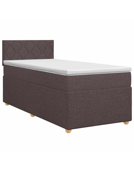 Letto box spring con materasso Marrone Scuro 80 x 200 cm