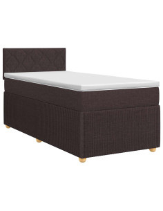 Letto box spring con materasso Marrone Scuro 80 x 200 cm