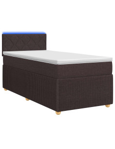 Letto box spring con materasso Marrone Scuro 80 x 200 cm