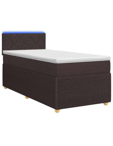 Letto box spring con materasso Marrone Scuro 80 x 200 cm