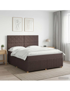 Letto box spring con materasso Marrone Scuro 180 x 200 cm