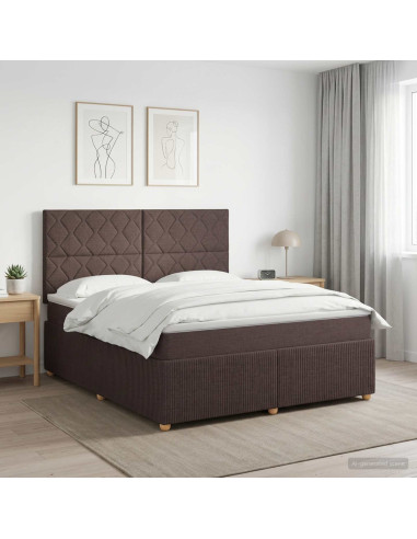 Letto box spring con materasso Marrone Scuro 180 x 200 cm