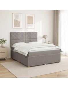 Letto box spring con materasso Tortora 180 x 200 cm Tessuto