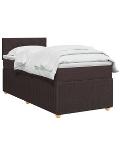 Letto box spring con materasso Marrone Scuro 80 x 200 cm 2