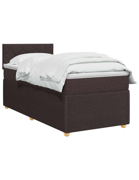 Letto box spring con materasso Marrone Scuro 80 x 200 cm