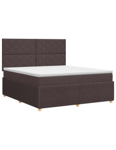 Letto box spring con materasso Marrone Scuro 180 x 200 cm 2