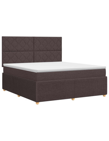 Letto box spring con materasso Marrone Scuro 180 x 200 cm