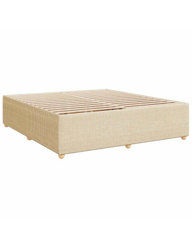 Letto box spring con materasso Crema 180 x 200 cm Tessuto