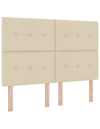 Letto box spring con materasso Crema 160 x 200 cm Tessuto