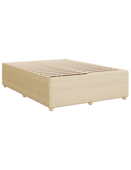 Letto box spring con materasso Crema 160 x 200 cm Tessuto