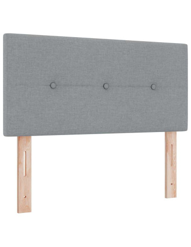 Letto a molle con testiera Grigio chiaro 200 x 200 cm Tessuto