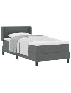 Letto a molle con testiera Grigio scuro 200 x 100 cm Tessuto 2