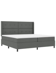 Letto a Sorgente LED Grigio scuro 200 x 200 cm Tessuto 2