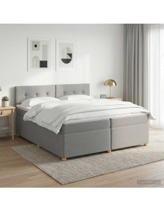 Letto box spring con materasso Grigio Chiaro 200 x 200 cm