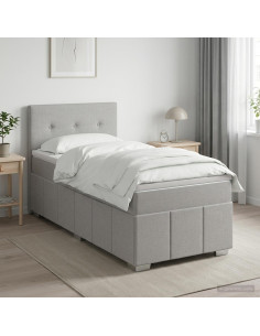 Letto box spring con materasso Grigio Chiaro 80 x 200 cm