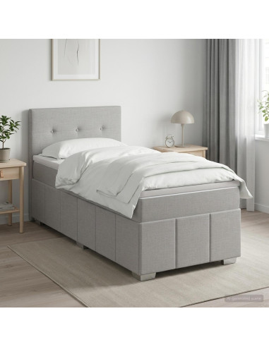 Letto box spring con materasso Grigio Chiaro 80 x 200 cm