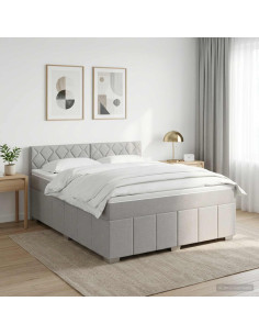 Letto box spring con materasso Grigio Chiaro 140 x 200 cm