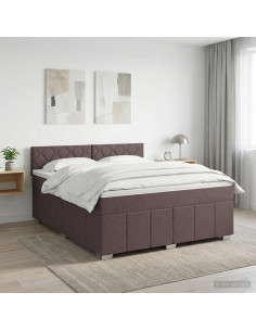Letto box spring con materasso Marrone Scuro 180 x 200 cm
