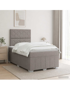 Letto box spring con materasso Tortora 120 x 190 cm Tessuto
