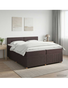 Letto box spring con materasso Marrone Scuro 200 x 200 cm