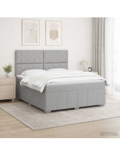 Letto box spring con materasso Grigio Chiaro 180 x 200 cm