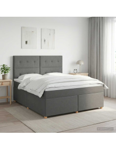 Letto box spring con materasso Grigio Scuro 180 x 200 cm