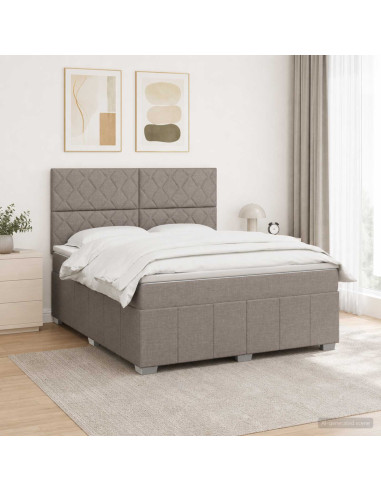 Letto box spring con materasso Tortora 180 x 200 cm Tessuto