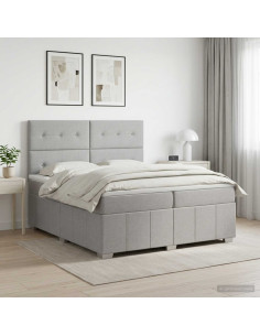 Letto box spring con materasso Grigio Chiaro 200 x 200 cm