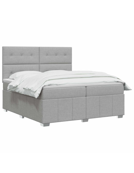 Letto box spring con materasso Grigio Chiaro 200 x 200 cm