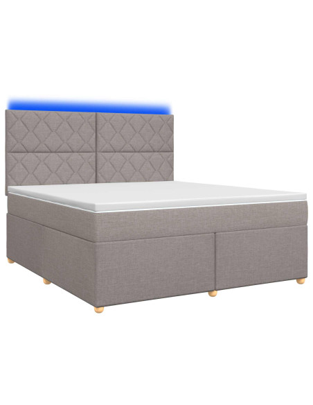 Letto box spring con materasso Tortora 160 x 200 cm Tessuto